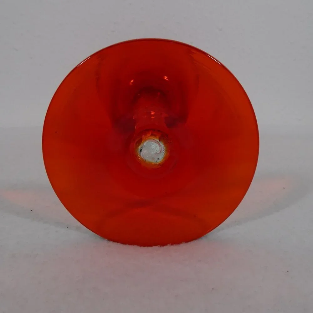 Blenko Vintage Air Twist Red Goblet Vase #489 Large 13